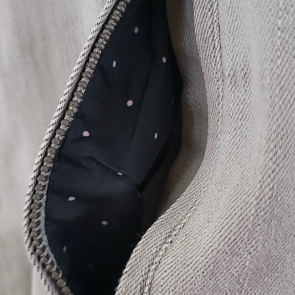 BELLE AND BLOOM MEDIUM CROP JACKET Limelight Gray Denim Moto Jacket - Picture 11 of 12